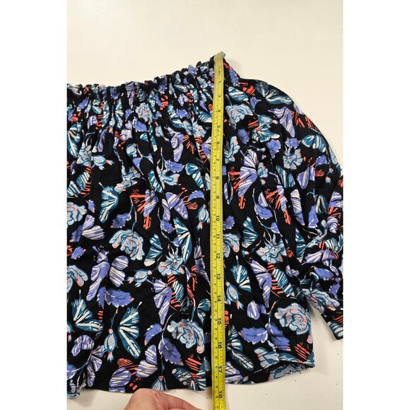 Free People Lexington Off-the-Shoulder Top Small boho oversized EUC colorful - Picture 10 of 10